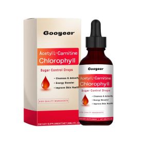 Googeer Acetyil-Carnitine Chlorophyll Sugar Control Drops, Balance Blood Lipids Sugar Soothing Care Supplement Body Nutrition Health Care Drops