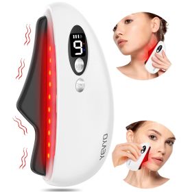Gua Sha Facial Tool, Electric Black Obsidian Guasha Tool For Face, Chin, Neck, Body, Heated Vibrating Massage Gua Sha Stone For Face Sculpting, W (Color: White)
