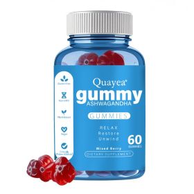 Quayea  Ashwagandha & Vitamin D Gummy - Mixed Berry, KSM-66, Vegan, Plant Based, Non-GMO, Gluten & Gelatin Free (Option: 1box)