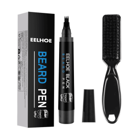 Beard Filling Pen Set, Waterproof, Sweat-proof And Non-fading Beard Pen, Beard Tracing Pen (Color: Black)