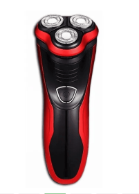 Men's Razor Rotary Waterproof Electric Shaver Pop-Up Trimmer Wet Dry Cordless (Color: Red)
